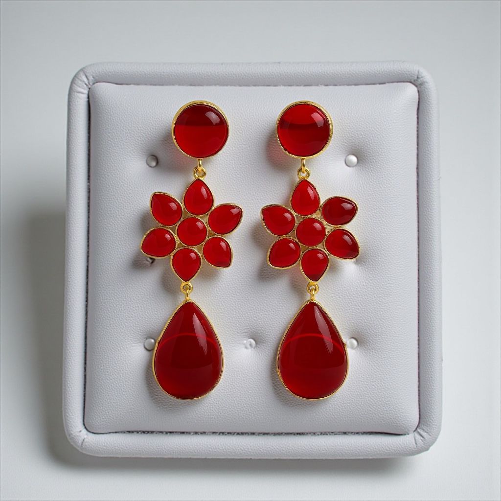 Western Red Stone Earring
