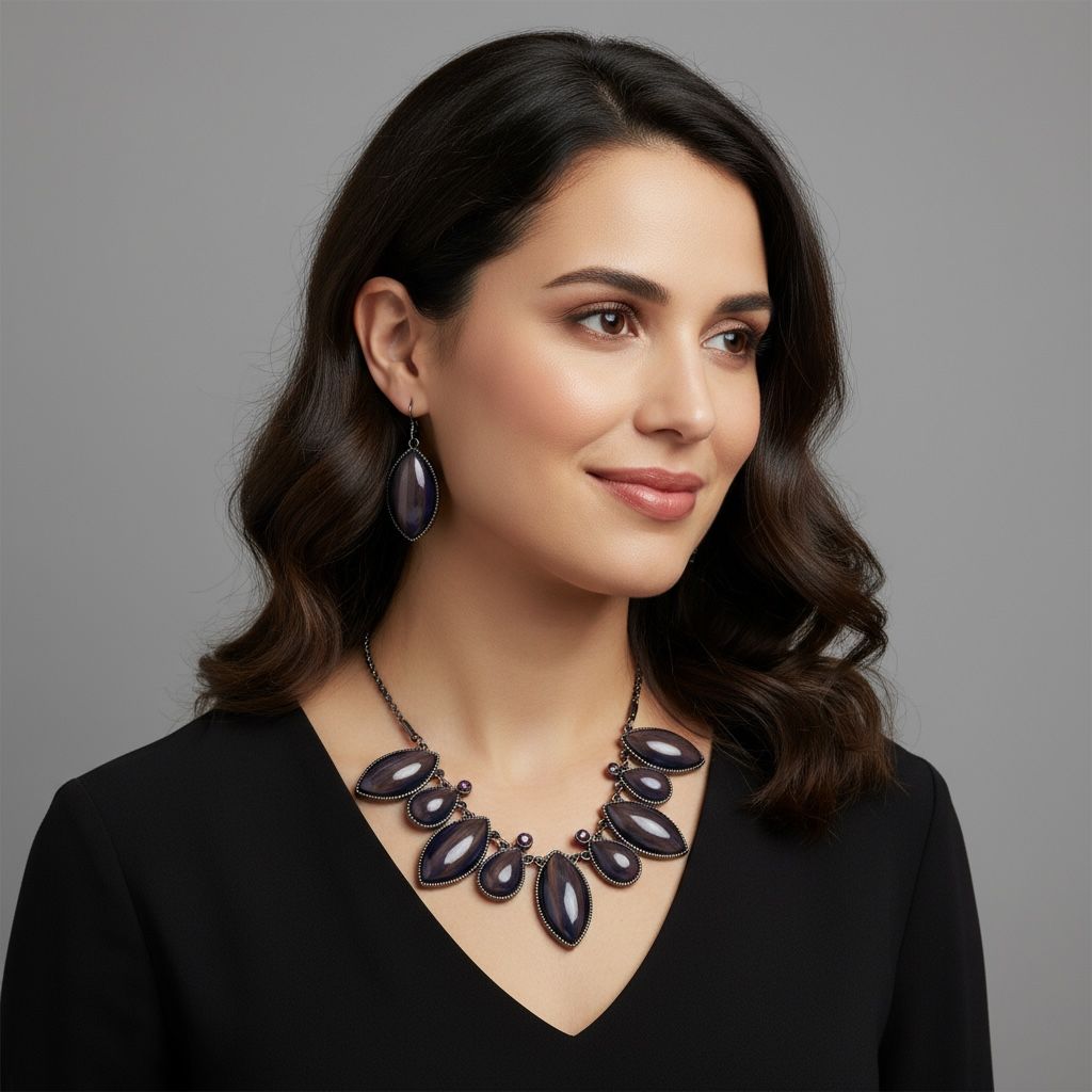 Midnight Blue Marquise Jewelry Set