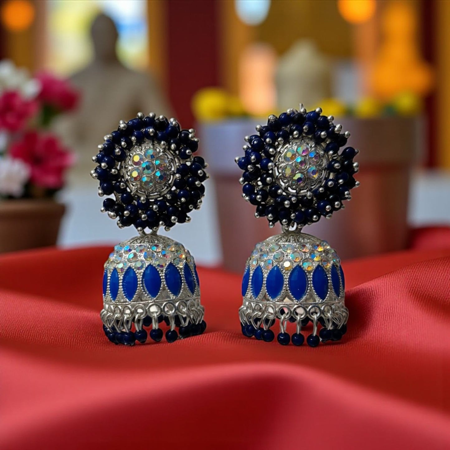 Traditional BlueSilver Jhumke
