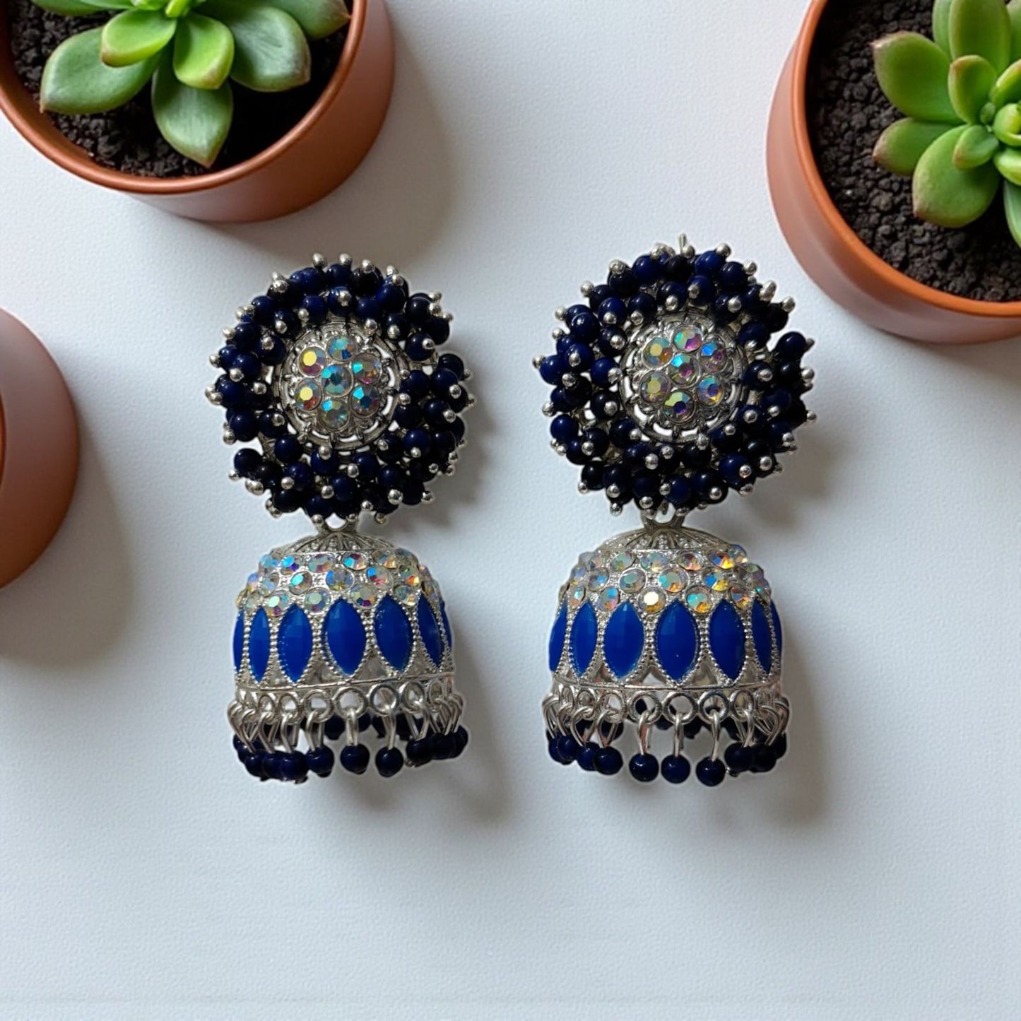 Traditional BlueSilver Jhumke