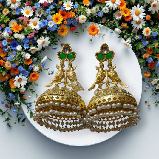 Golden Kashmiri Jhumke