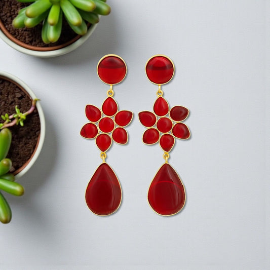 Western Red Stone Earring