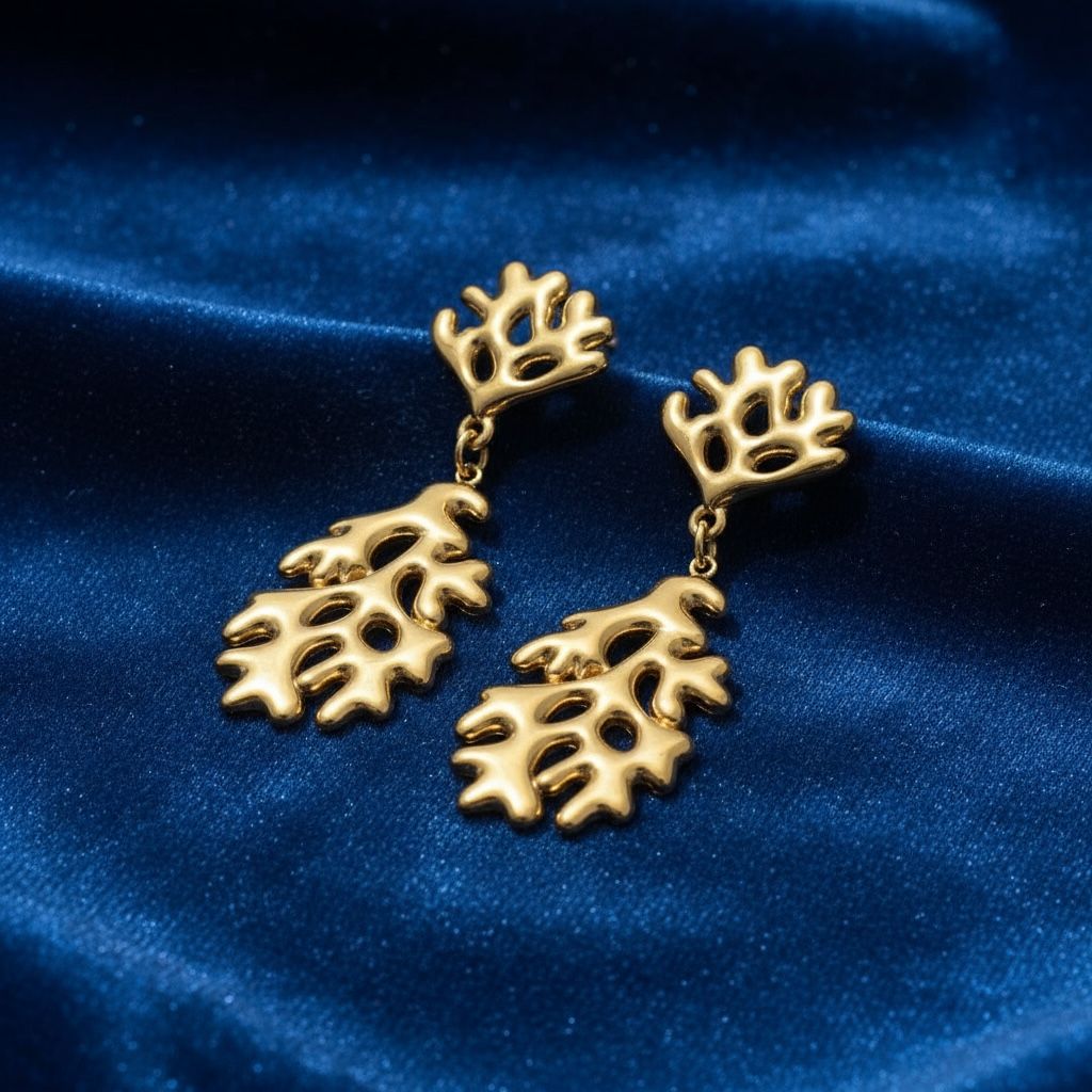 Korean Earrings leaf design Anti Tarnish