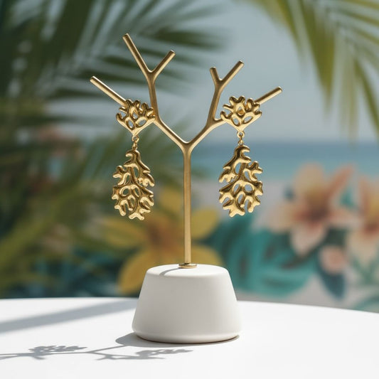 Korean Earrings leaf design Anti Tarnish