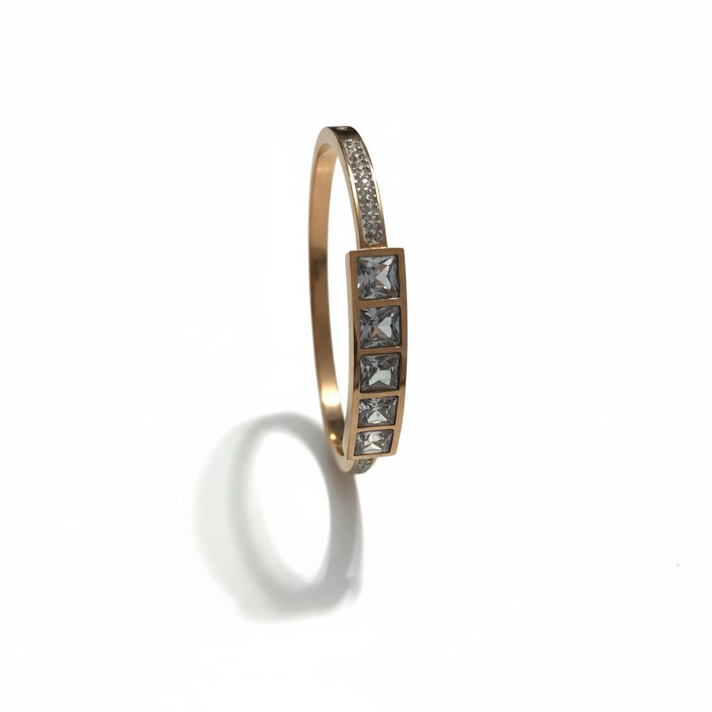 Ienter Lock Design Diamond Bracelet Kada