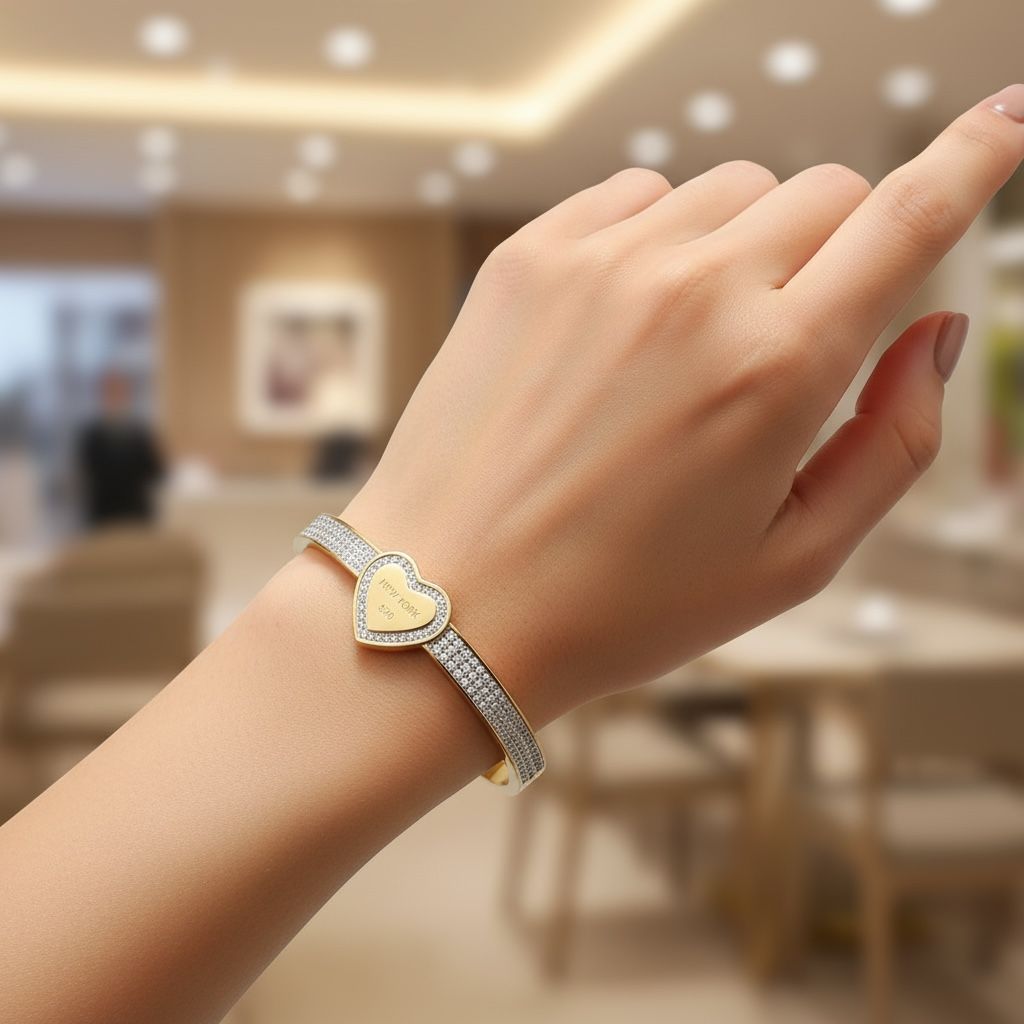 Ienter Lock Bracelet Kada Heart design