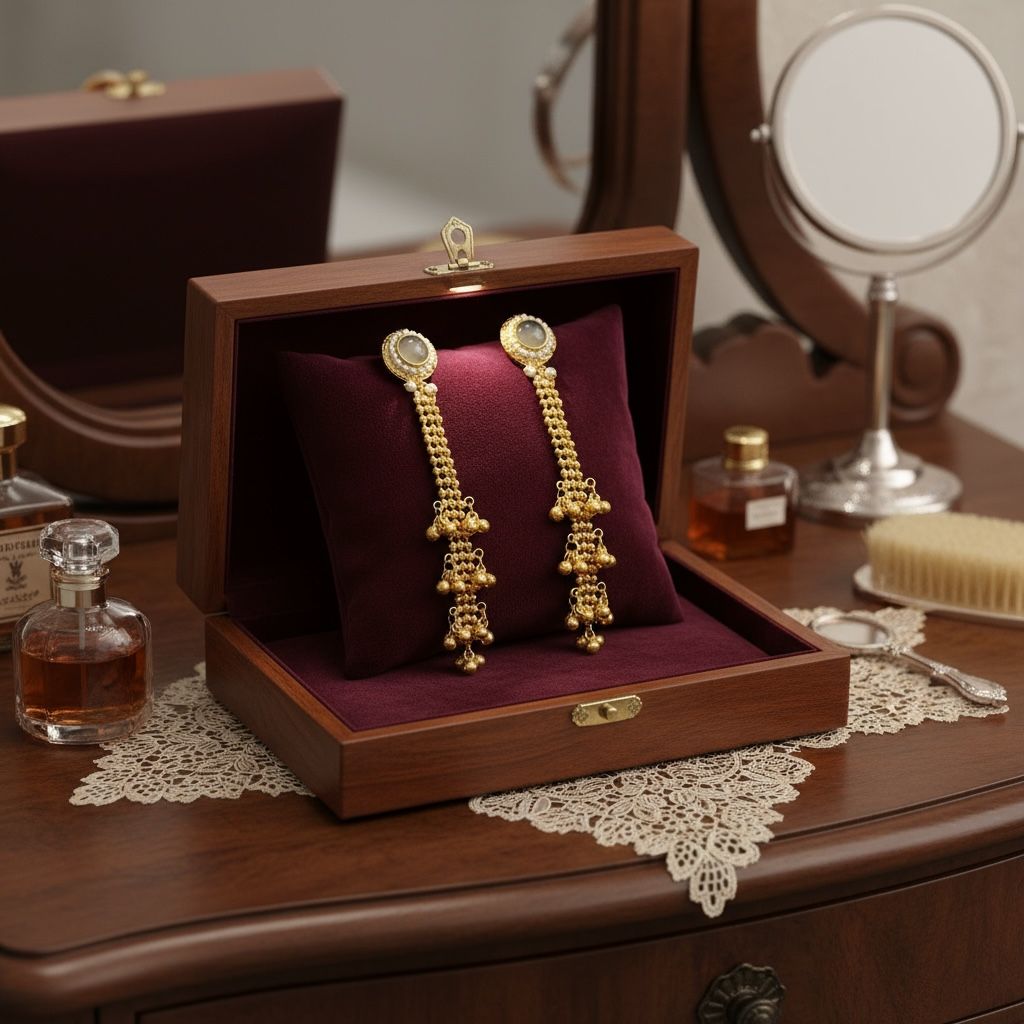 Kashmiri Earrings Long and simple look Design