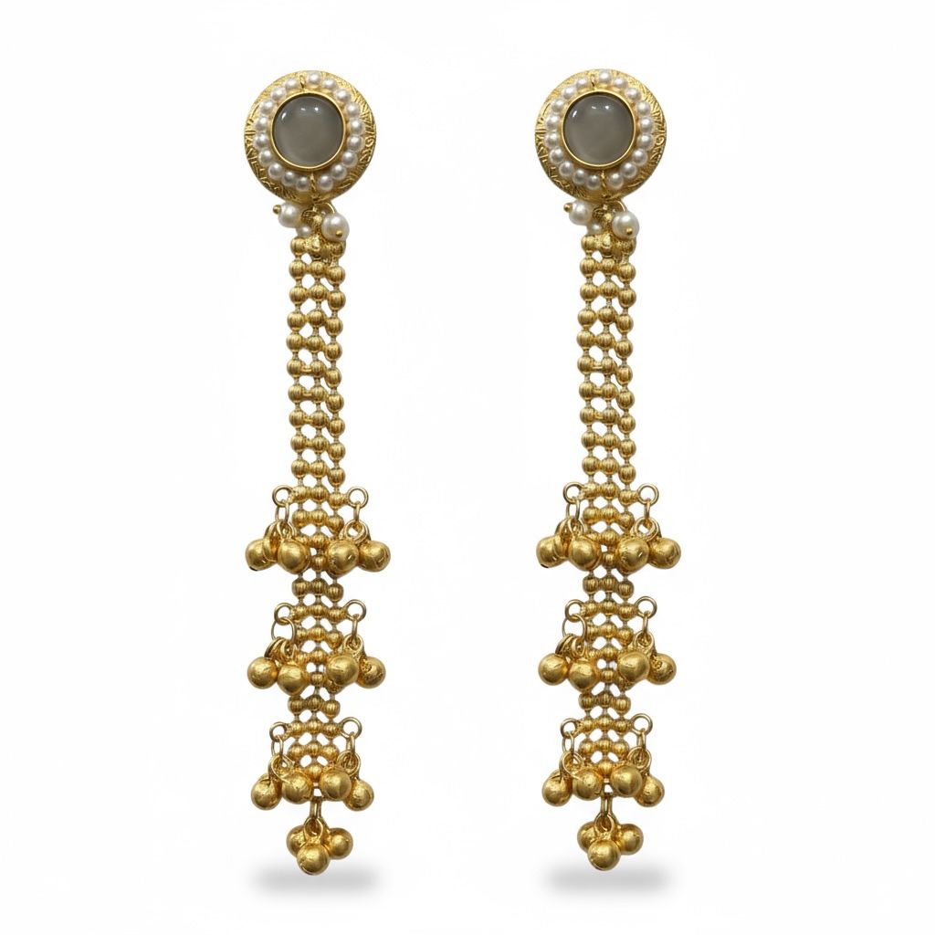 Kashmiri Earrings Long and simple look Design