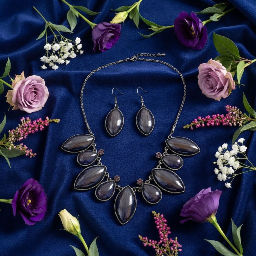 Midnight Blue Marquise Jewelry Set