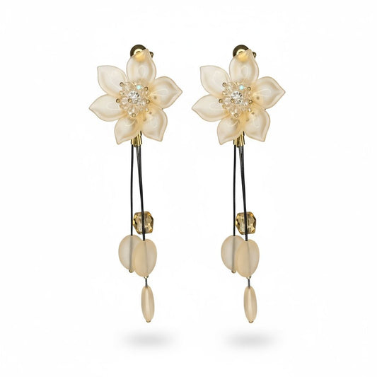 Pink Floral Dangle Earrings