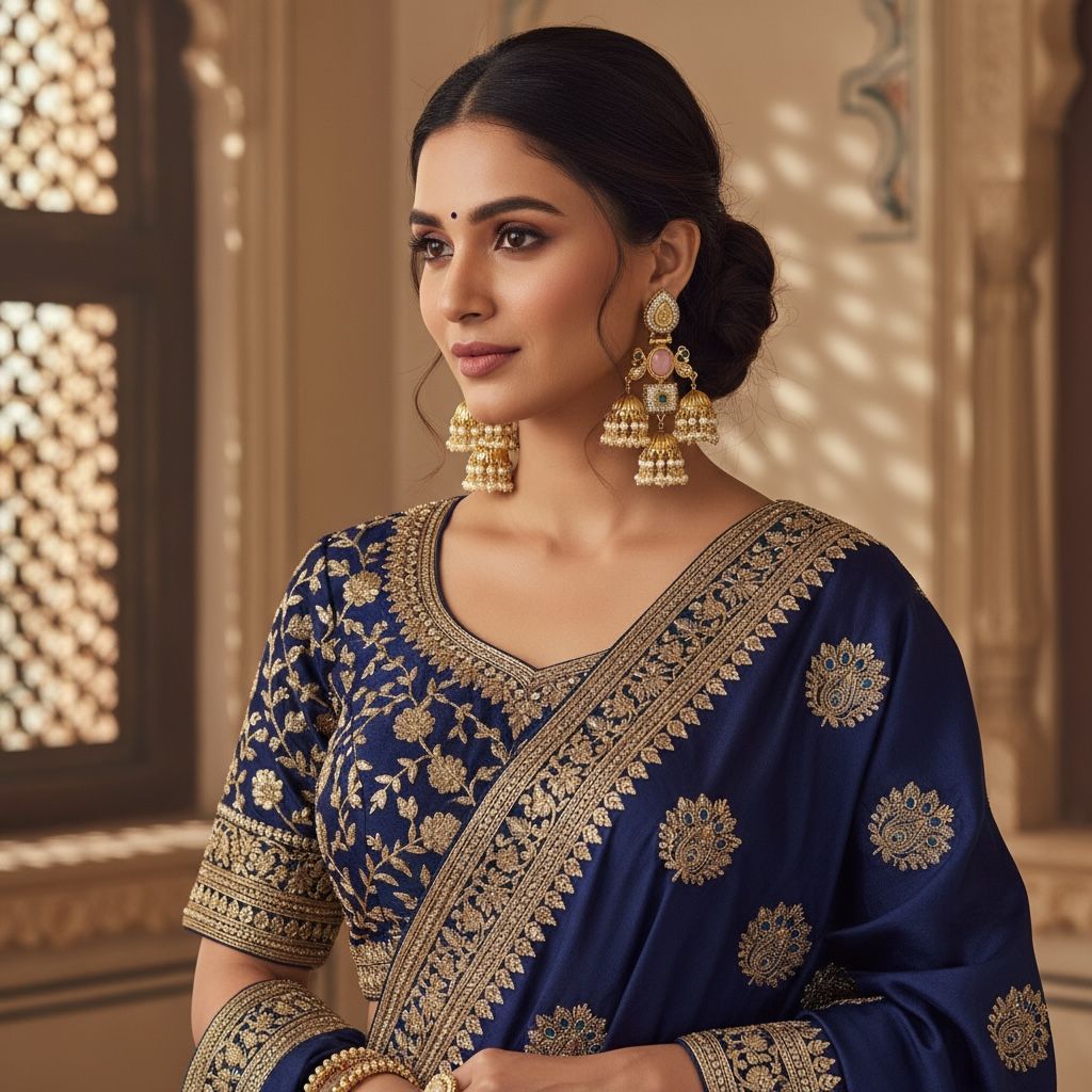 Kashmiri Earrings Maharani Design Pink Diamond